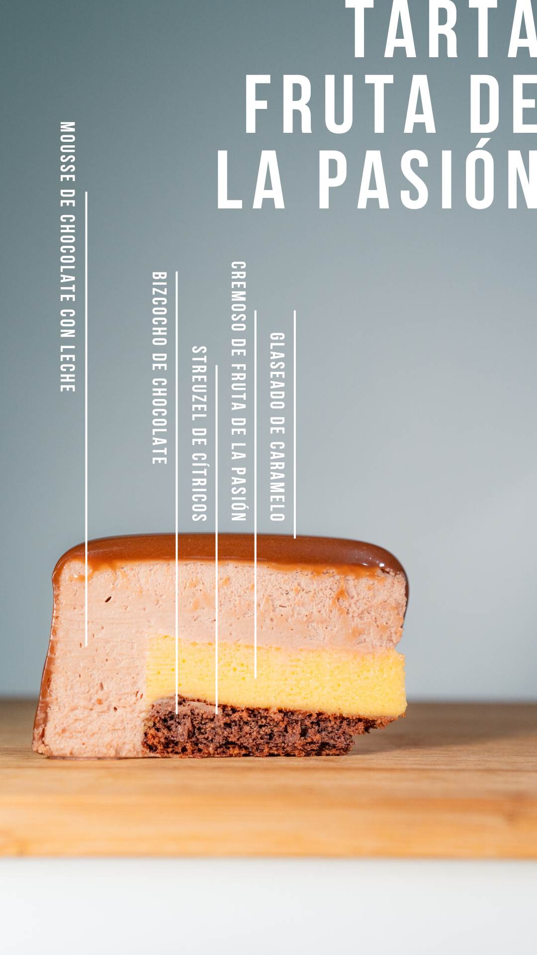 Chocolate and passion fruit cake